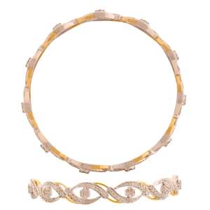 Beautifully Crafted Diamond Bangles in 18k Yellow Gold with Certified Diamonds - BN0430P